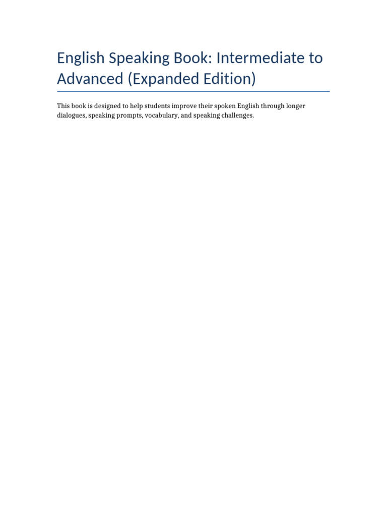 English Speaking Book Intermediate Advanced With Somali Vocab | PDF