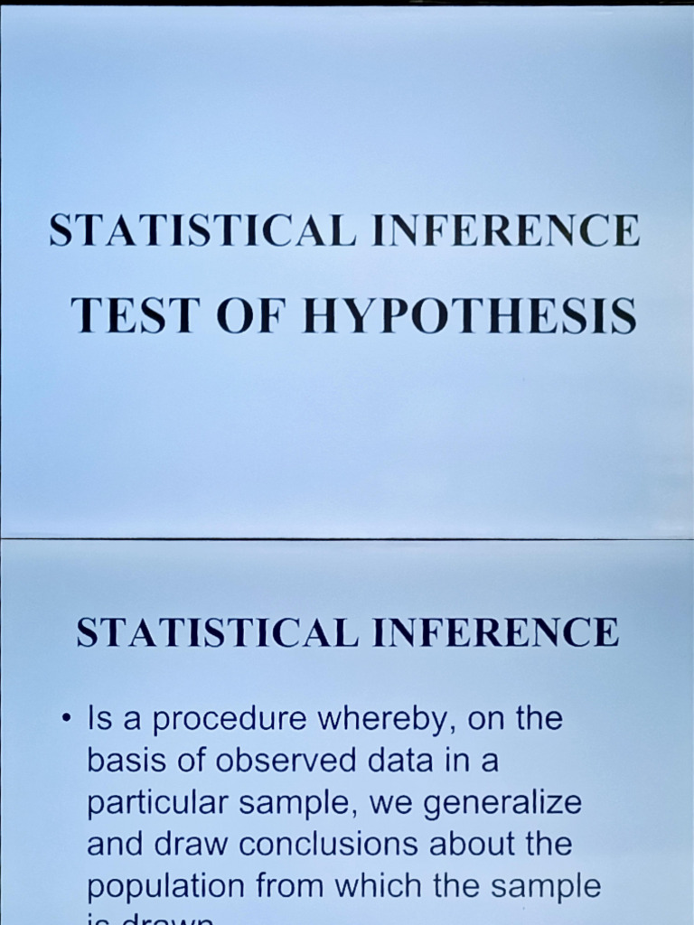 Part I Statistical Inferences Pdf Hypothesis P Value