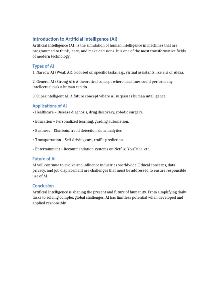 Artificial Intelligence Short | PDF