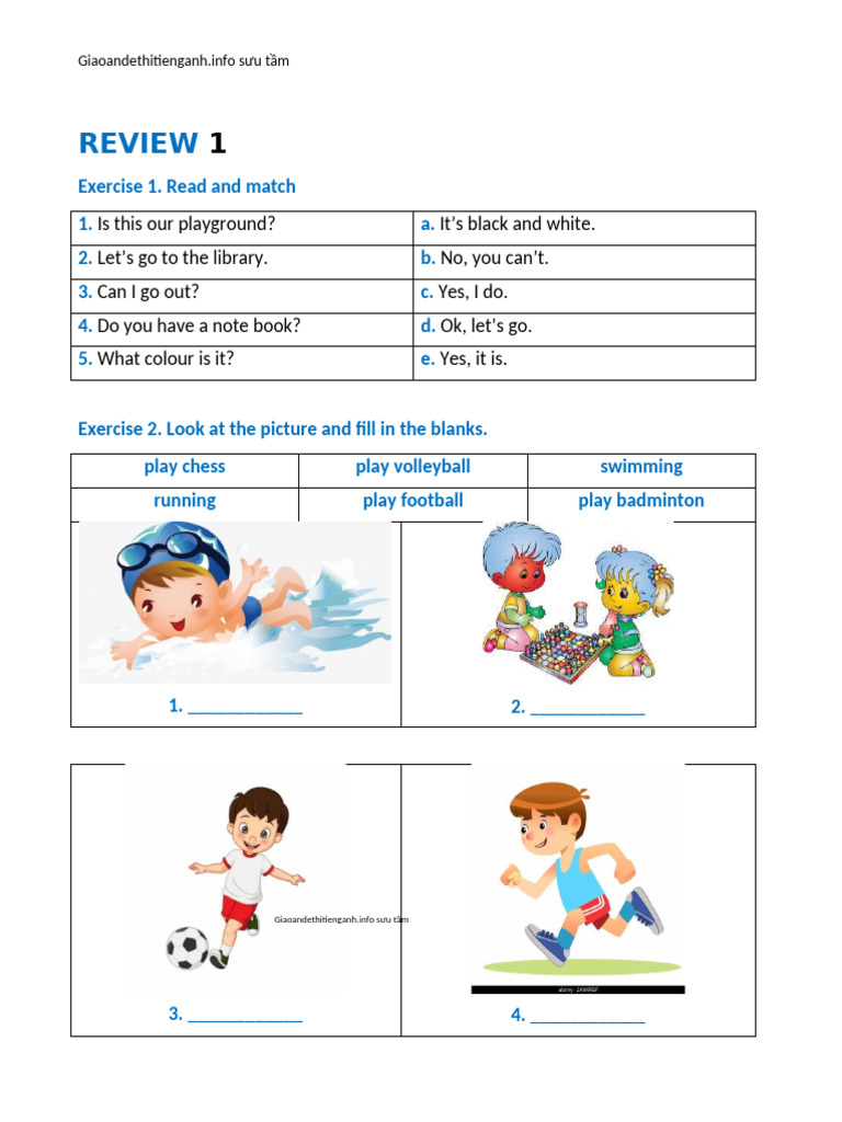 English Exercises for Kids | PDF | Chess | Chess Theory