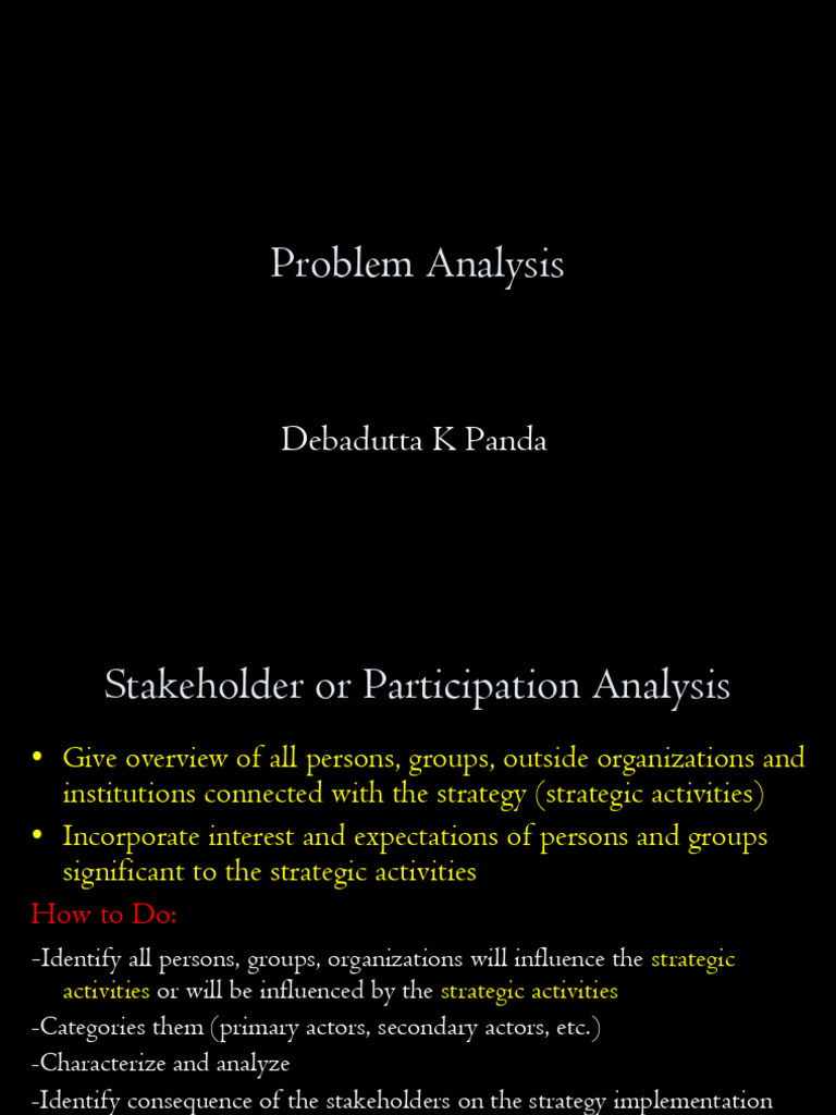 Stakeholder and Problem Analysis Guide | PDF | Incentive | Behavior