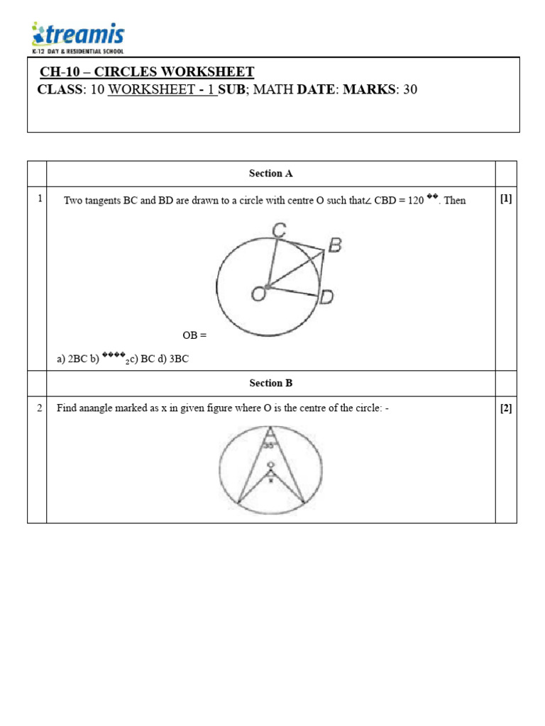 Circles - WS 1 PDF | PDF