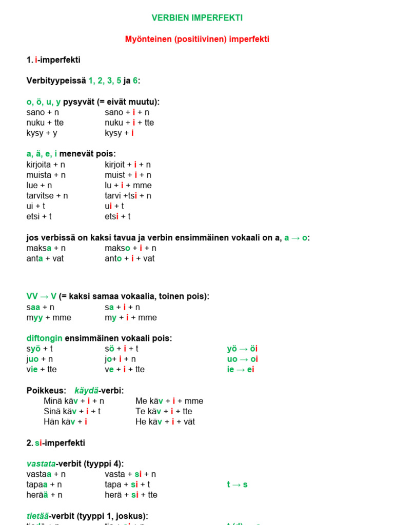 Imperfekti Teoria Pdf