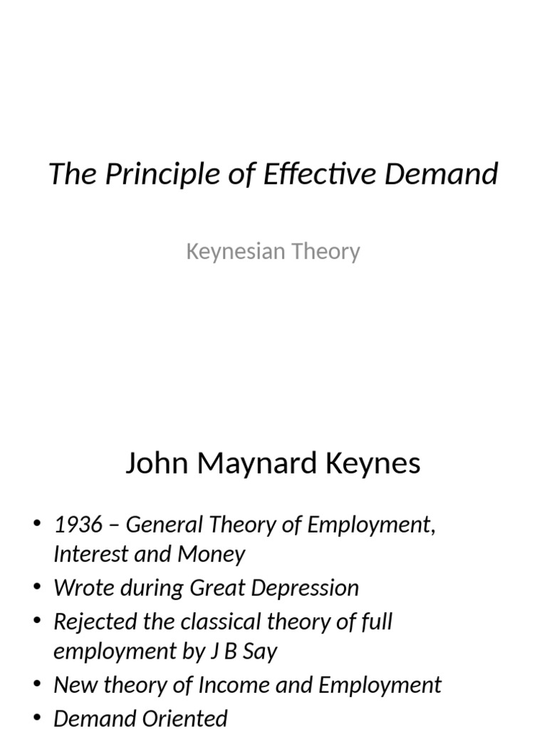 Understanding Effective Demand in Keynesian Theory | PDF | Great ...