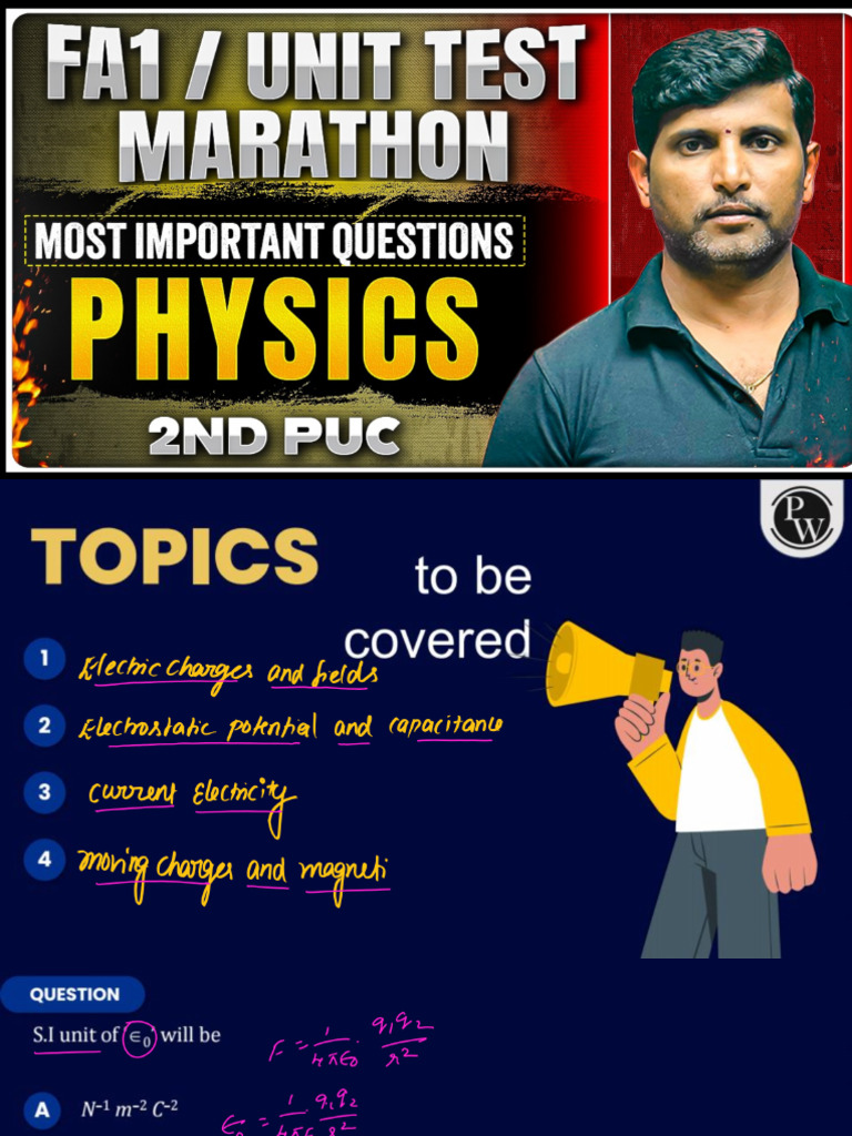 FA-01 Marathon 2nd Puc Physics Shreedhar Notes | PDF