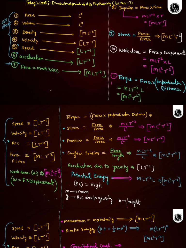 Units and Dimension 03 Notes | PDF