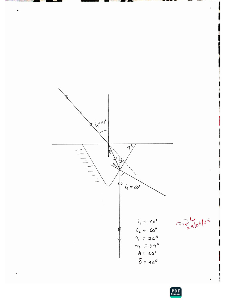 Physics Practical Refraction of Light 2025 | PDF