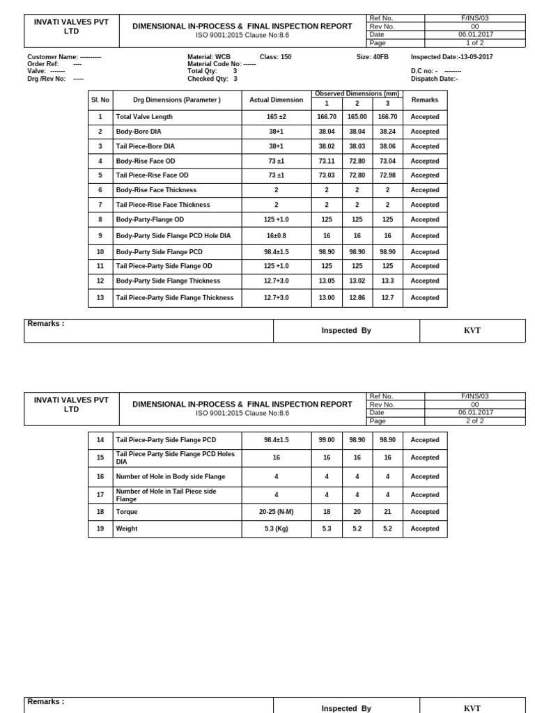Final Inspection Report40#150 | PDF