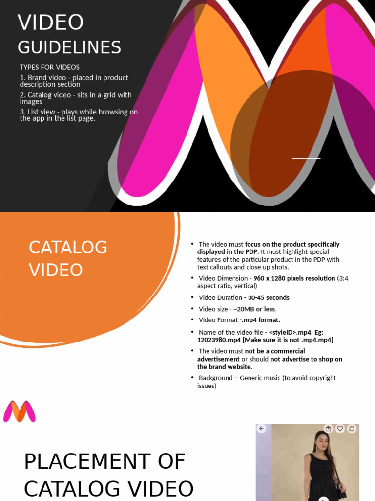 Video Guidelines for Catalog Videos | PDF