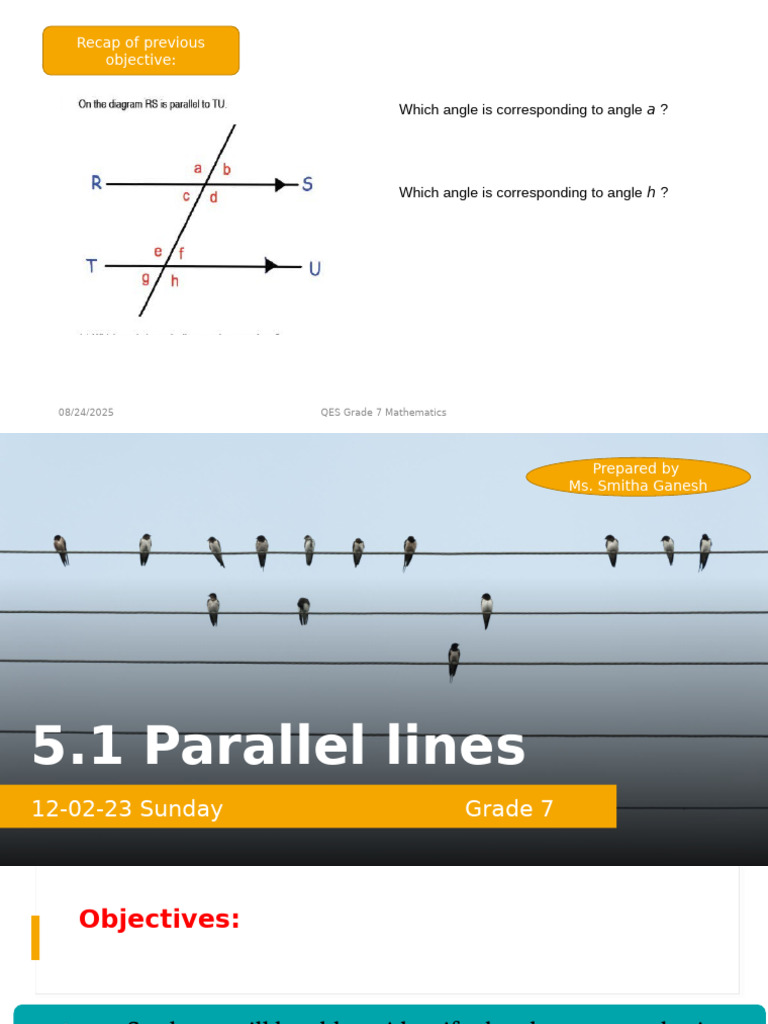 Grade 7 Math: Angles with Parallel Lines | PDF | Angle | Euclidean Geometry