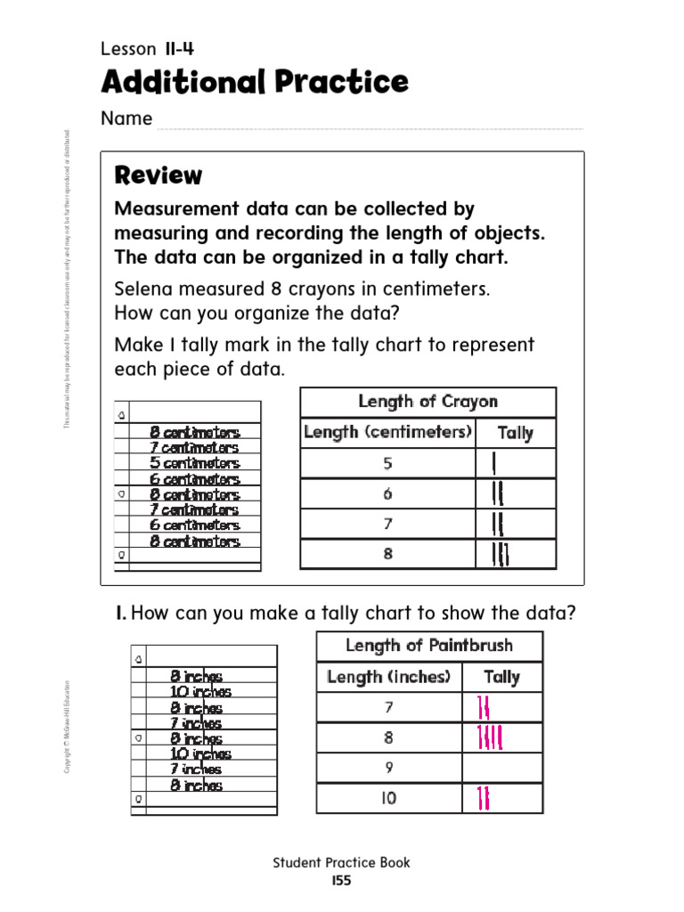 Tally Chart and Measurement Practice | PDF