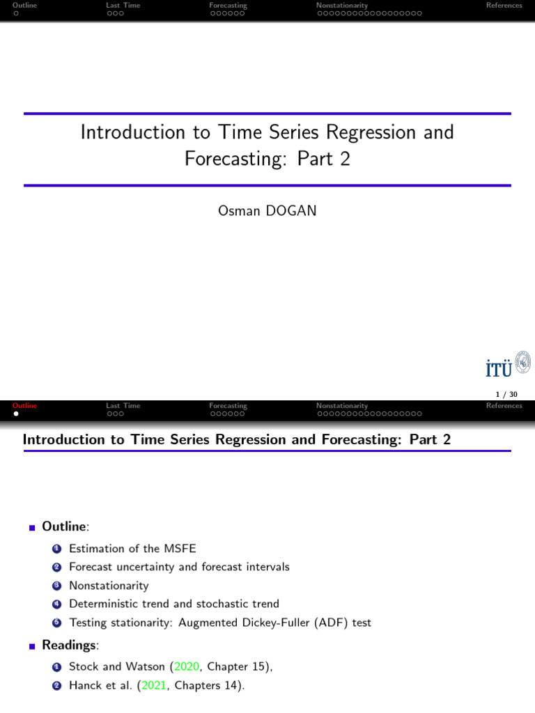 Time Series Regression and Forecasting | PDF | Errors And Residuals ...