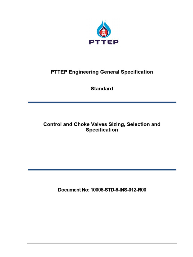 Control and Choke Valves Specification Guide | PDF | Valve ...
