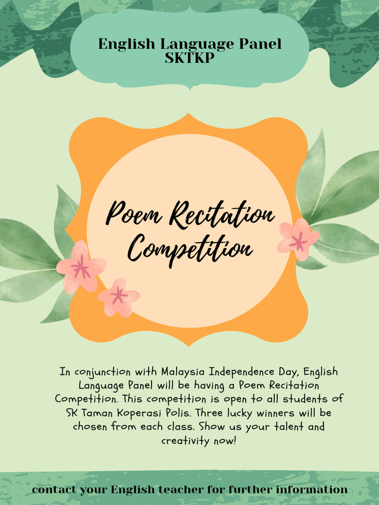 Poem Recitation Compettition | PDF