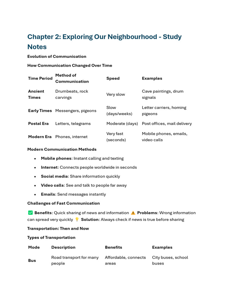 4 TWAU Chapter 2 Notes | PDF | Money | Transport