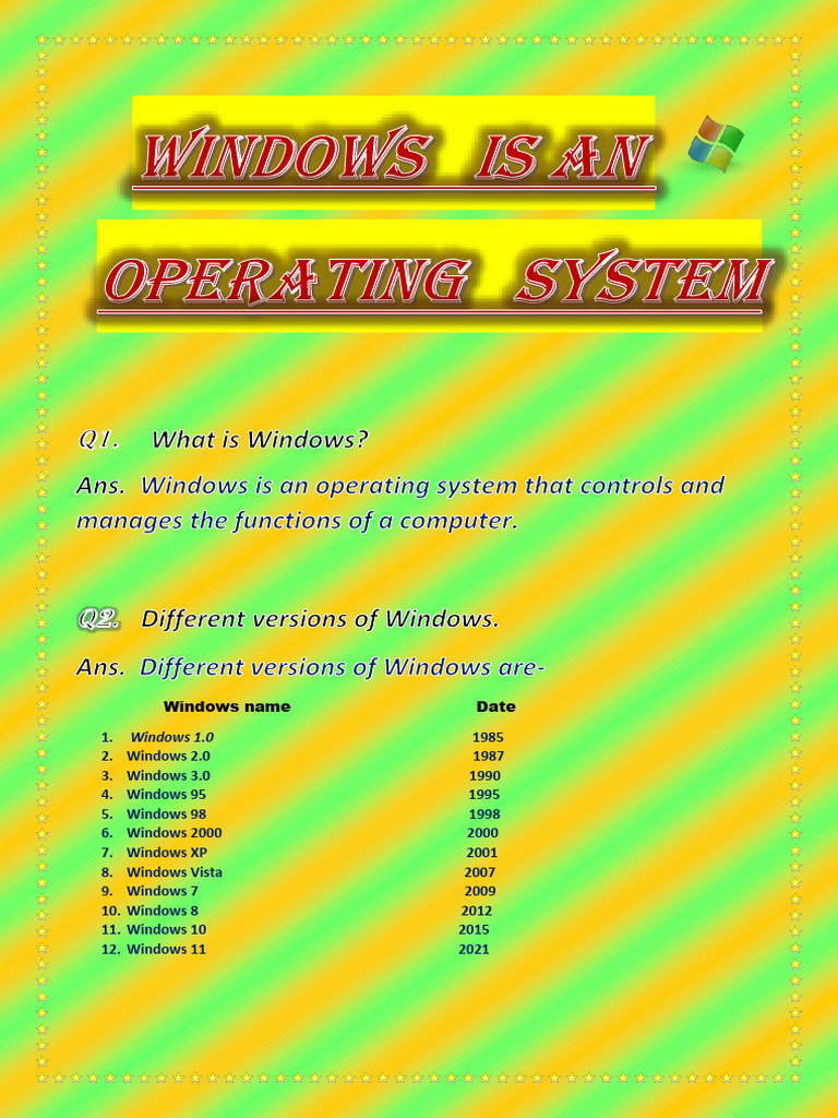 Windows Versions and Release Dates | PDF