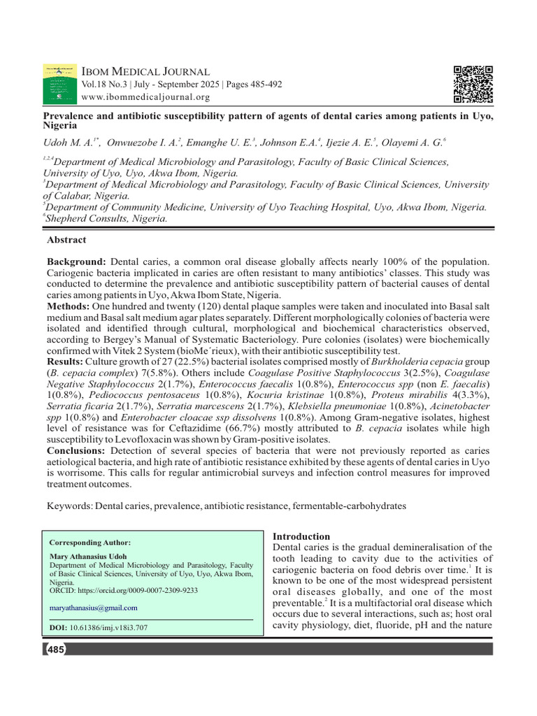 6 - Prevalence and Antibiotic Susceptibility Pattern of Agents of ...