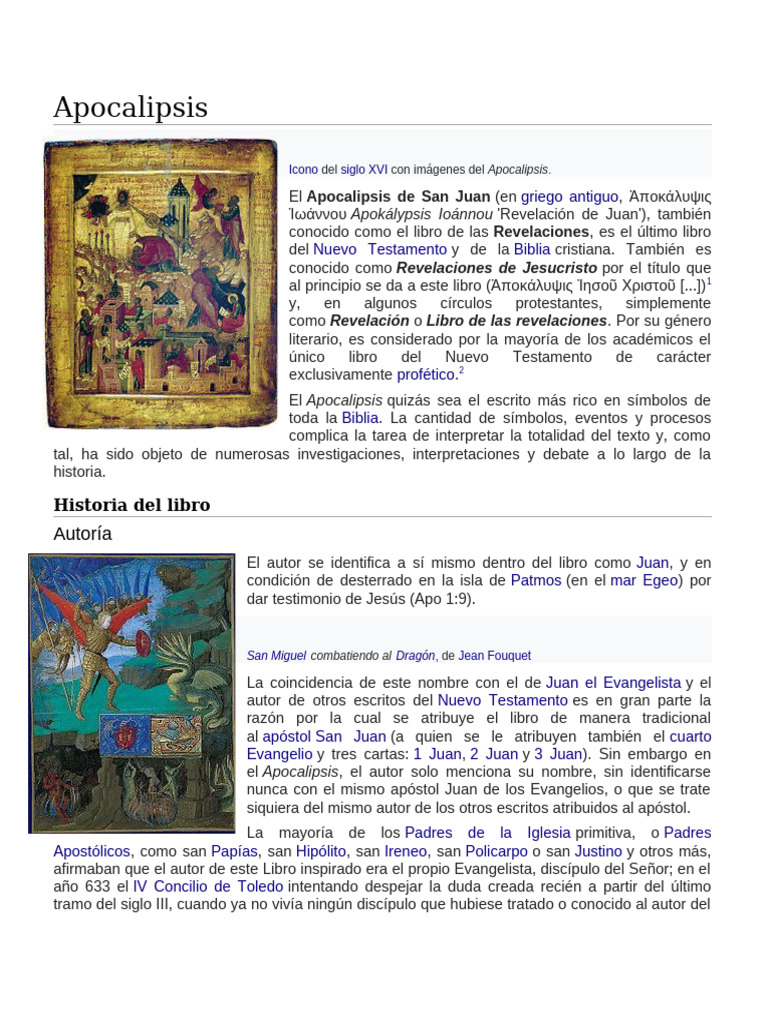 Apocalipsis: Autoría y Contexto Histórico | PDF | Libro de revelación ...