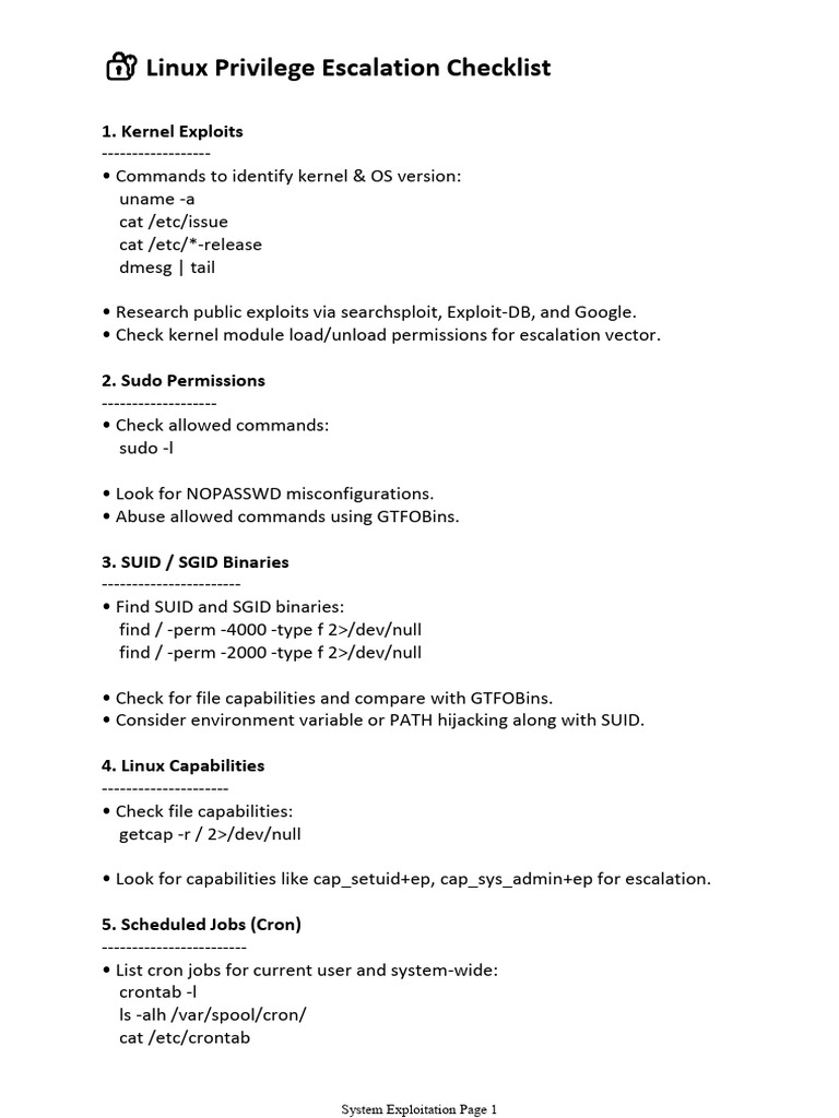 Linux Privilege Escalation Guide | PDF | System Software | Software