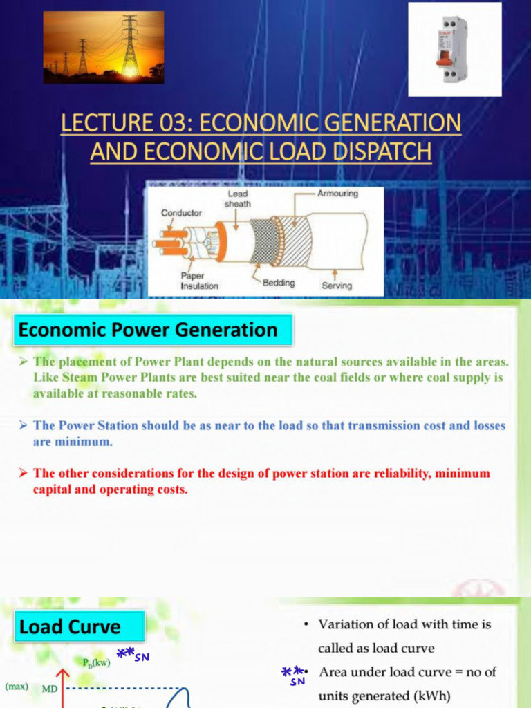 Lecture 03 Economic Generation and Economic Load Dispatch | PDF