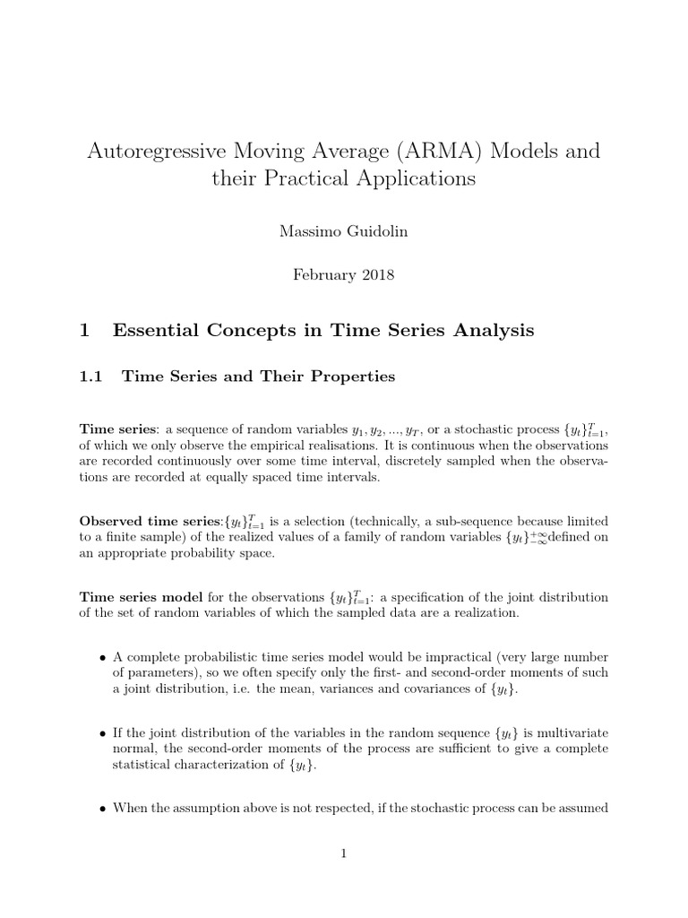 ARMA Models: Time Series Analysis Guide | PDF | Autoregressive Model ...