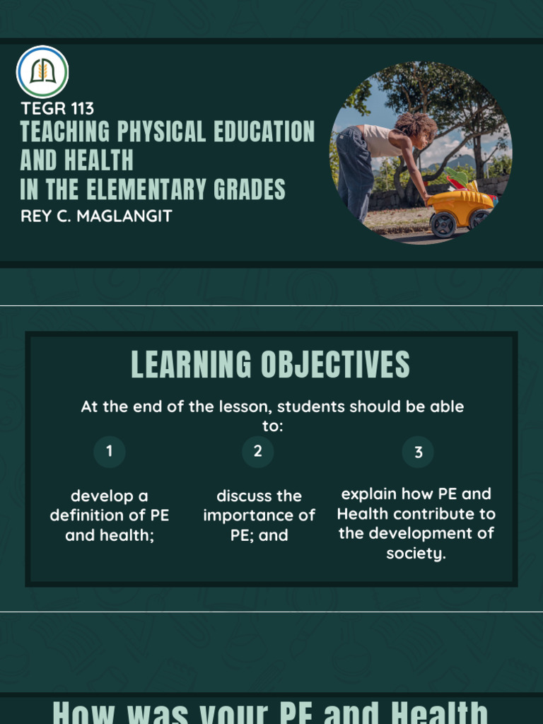 Tegr 113 Teaching Pe and Health Lesson 1.1 | PDF | Physical Education ...