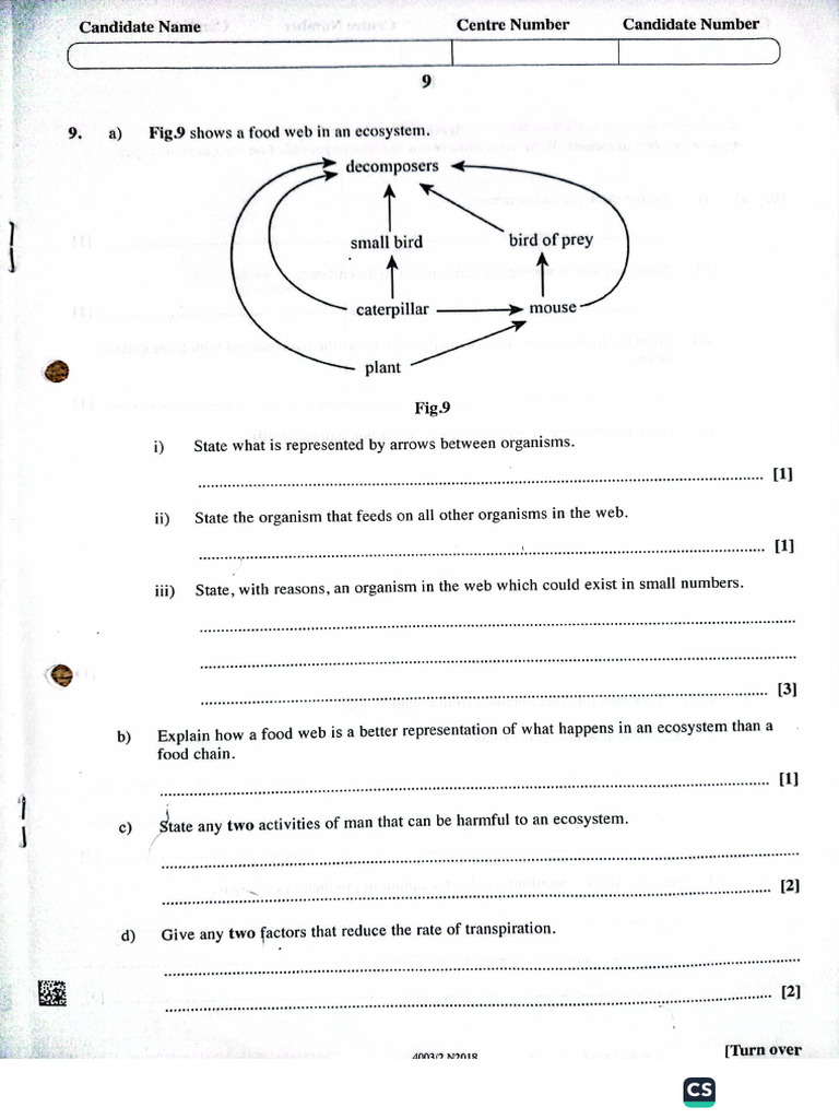 Combined Science..Nov 2018 P2 - 9 | PDF