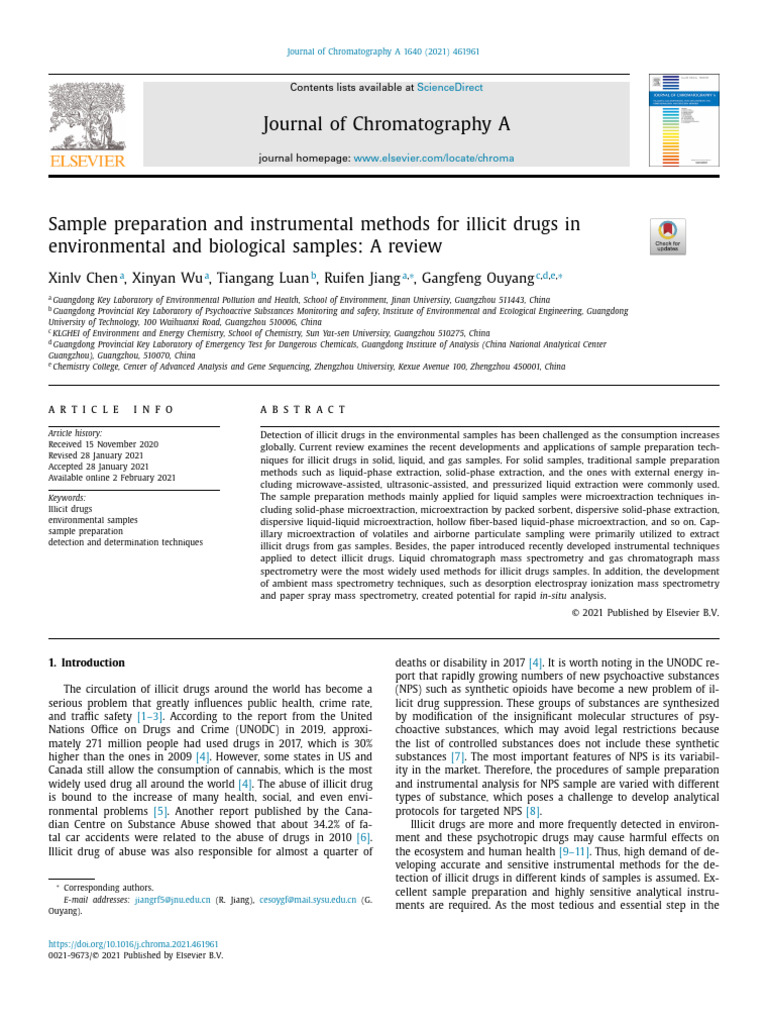 Sample Prep Techniques for Illicit Drugs | PDF | Mass Spectrometry ...