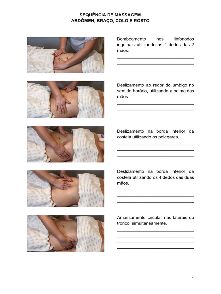 Sequência de Massagem Completa | PDF | Anatomia humana | Membros (anatomia)