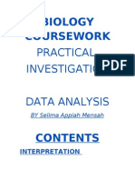 Biology Coursework: Practical Investigation Data Analysis