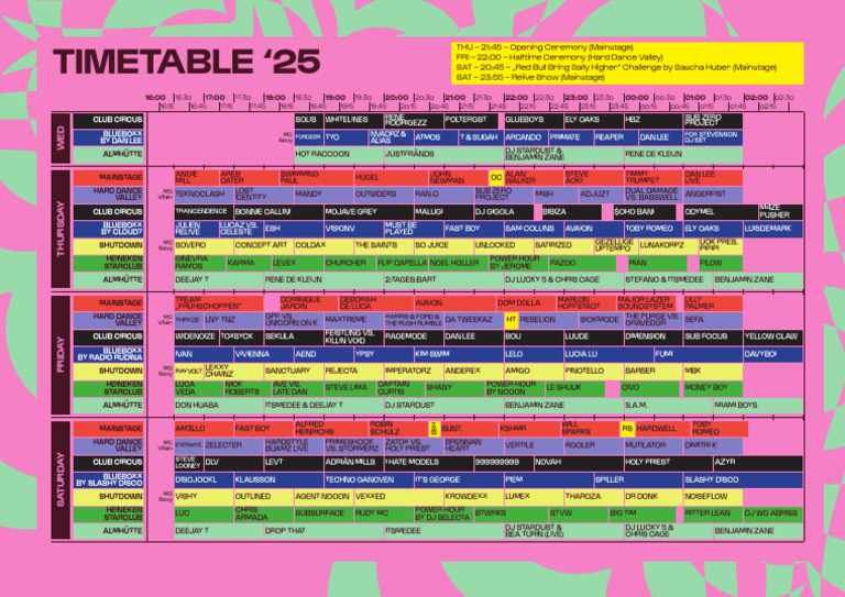 Electric Love 2025 Timetable | PDF | Musical Subcultures | Musical ...