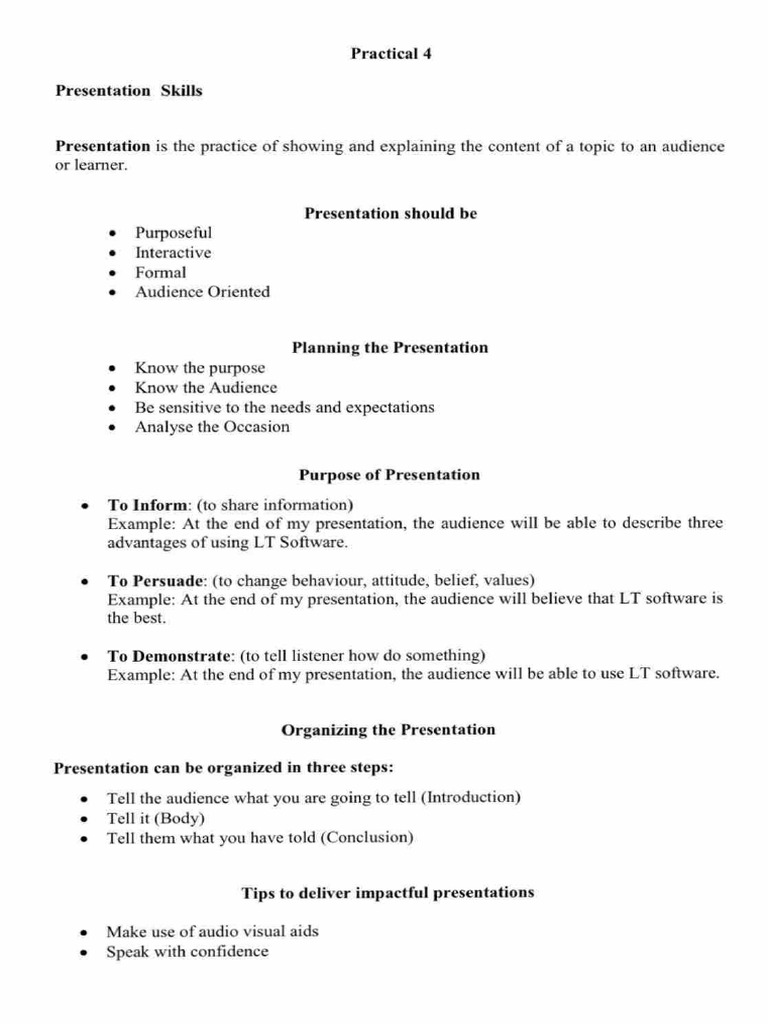 Effective Presentation Skills Guide | PDF | Stress (Linguistics ...
