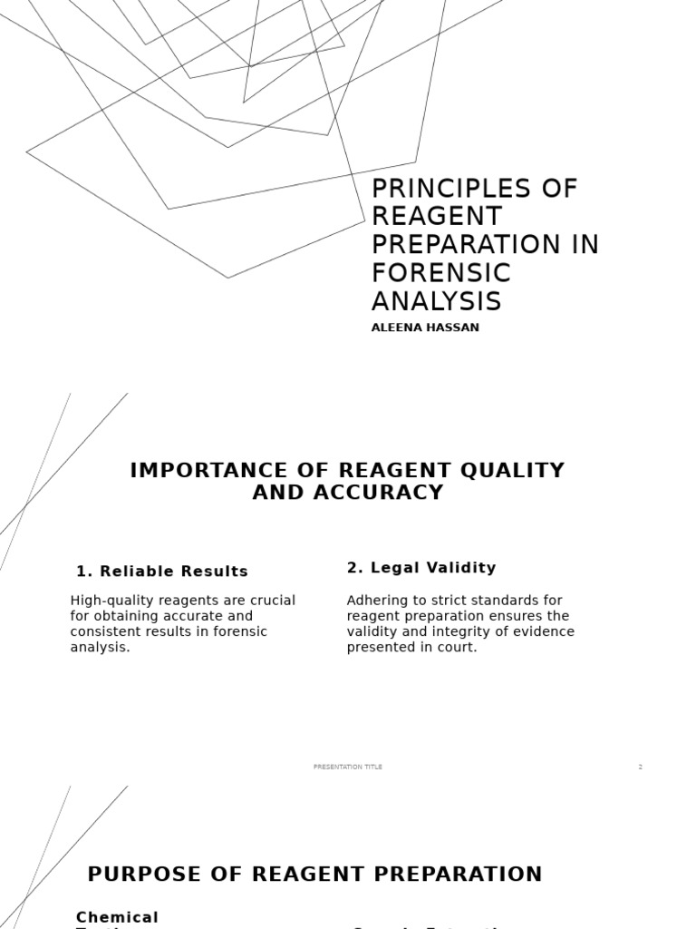 Reagent Preparation in Forensic Analysis | PDF | Mole (Unit) | Molar ...