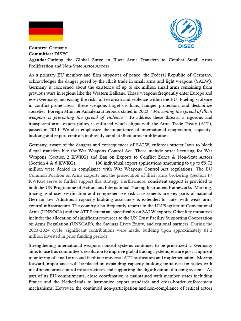 Germany's Strategy on Illicit Arms Control | PDF | International ...