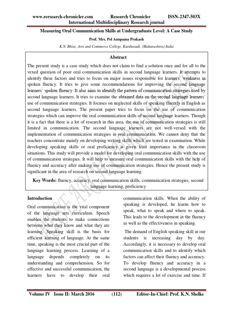 Enhancing Oral Communication Skills | PDF | Fluency | Second Language