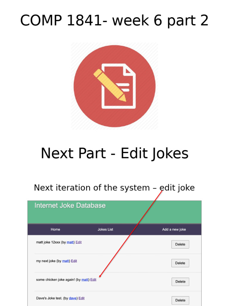 Edit Jokes Functionality Update | PDF