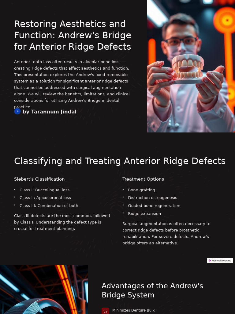 Restoring Aesthetics and Function Andrews Bridge for Anterior Ridge ...