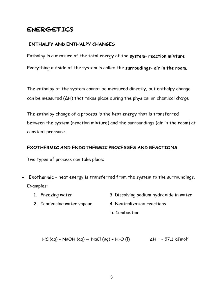 Enthalpy Changes in Chemical Reactions | PDF | Combustion | Enthalpy