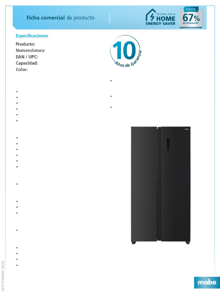 Refrigerador Mabe MSL480LPLPS0 480L | PDF | Refrigerador