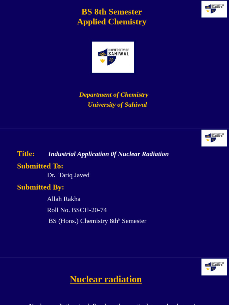 Allah Rakha Mettalurgy Presentation | PDF | Nuclear Physics | Ionizing ...