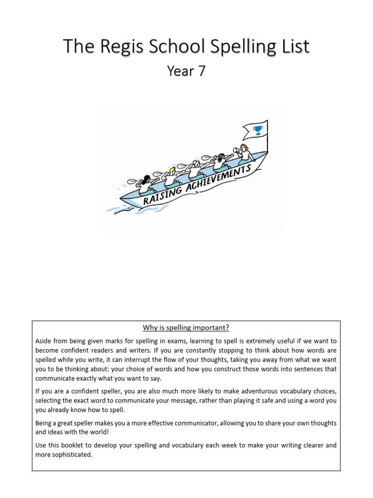 Grade 7 Spelling Practice Booklet | PDF
