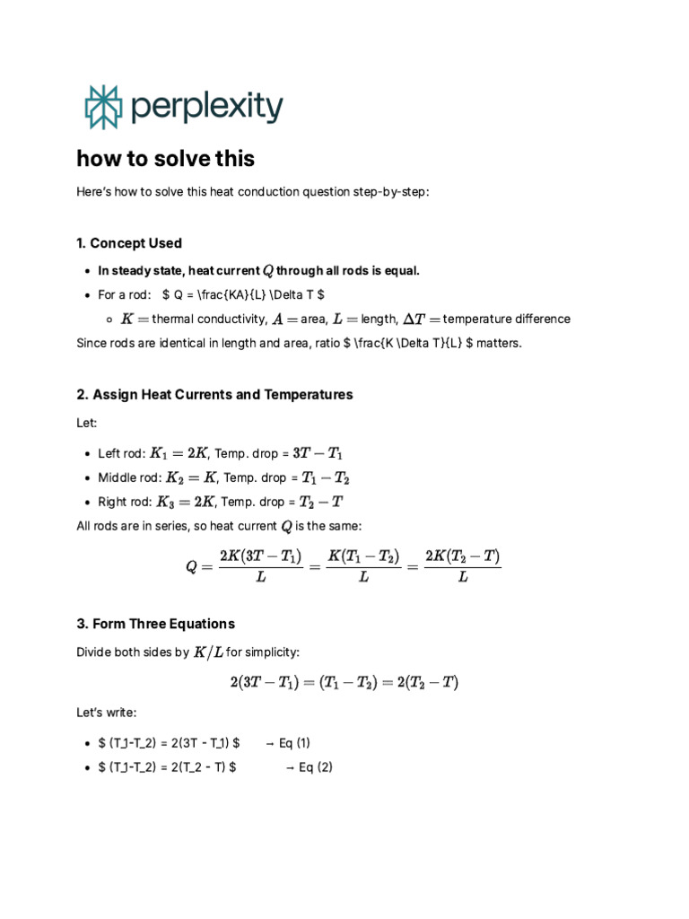 Heat Conduction Problem Solving Guide | PDF