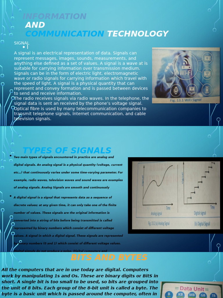 Understanding Signals in ICT | PDF | Bit | Digital Signal