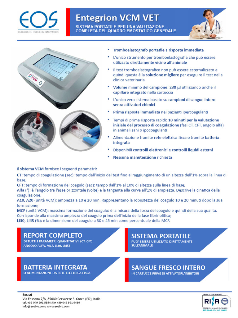 Entegrion VCM VET: Report Completo Sistema Portatile | PDF