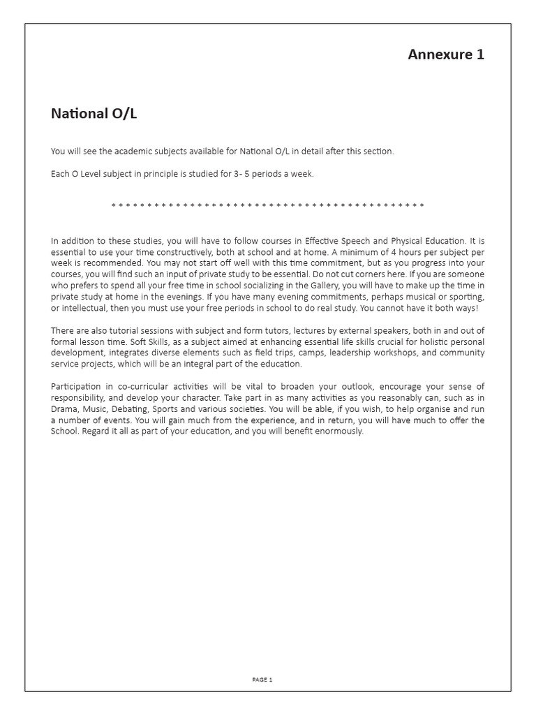 National O/L Subject Overview Guide | PDF | Physical Fitness | Science