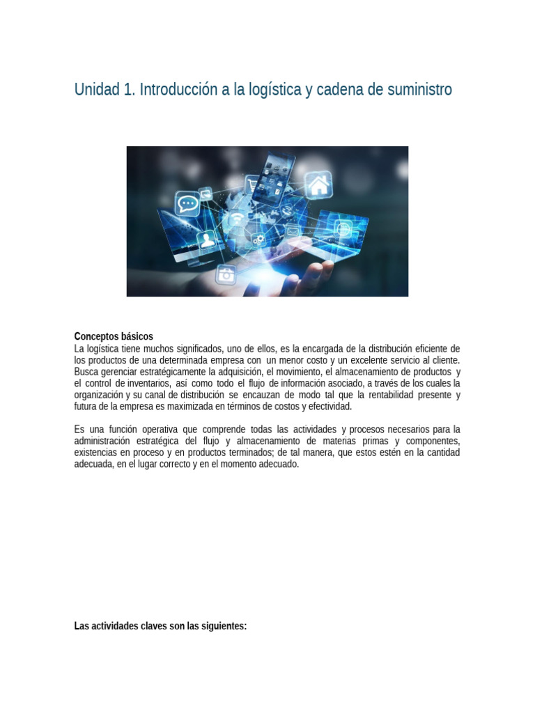 Introducción a Logística y Cadena de Suministro | PDF | Logística ...