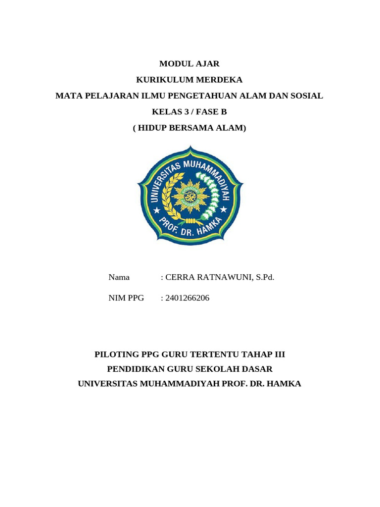 Modul Ajar Ilmu Pengetahuan Alam Dan Sosial | PDF