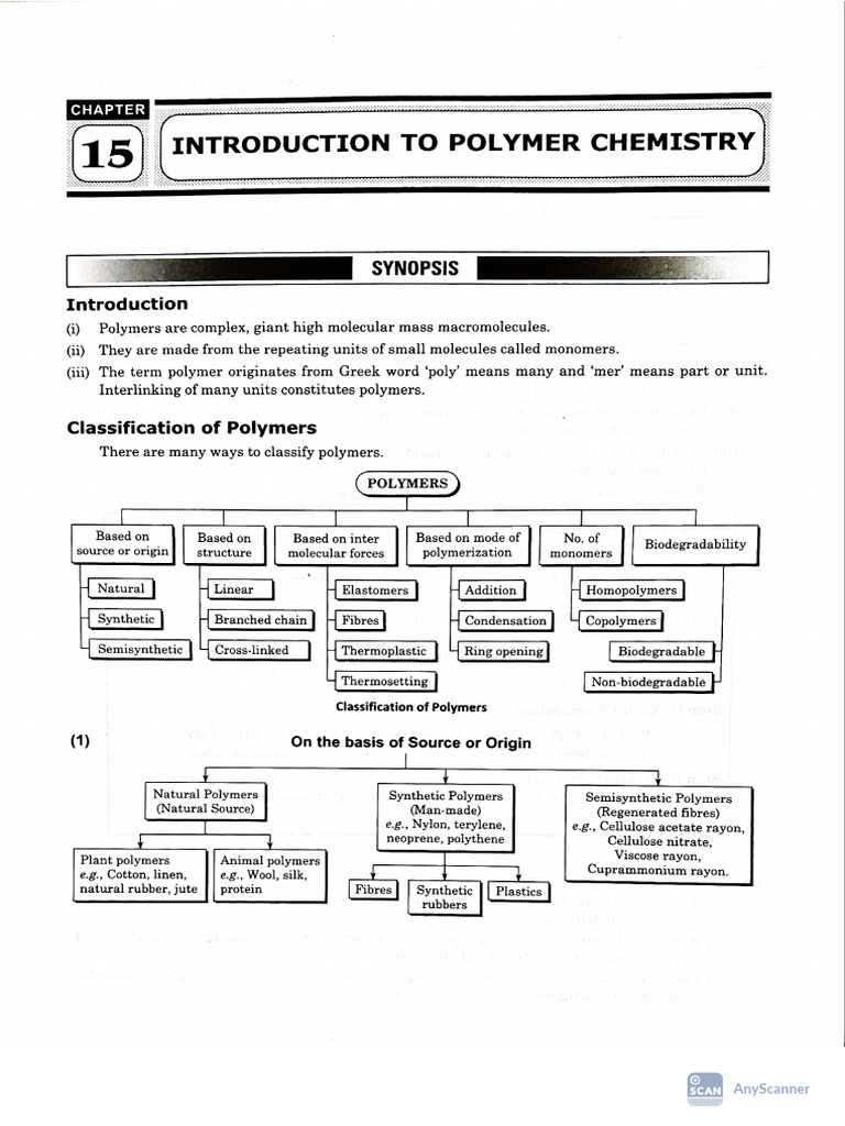 Polymer Chemistry Notes | PDF