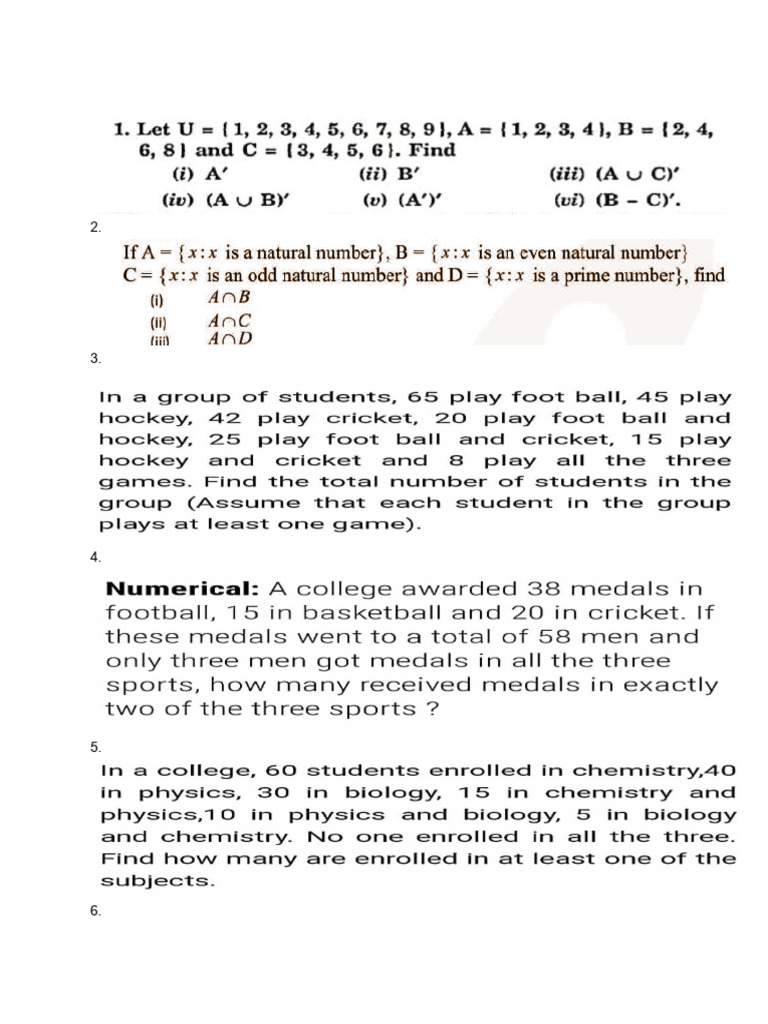 Set Questions | PDF