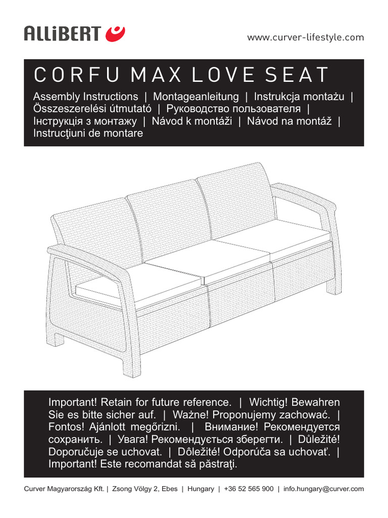 Instrukcja Corfu Max Love Seat | PDF